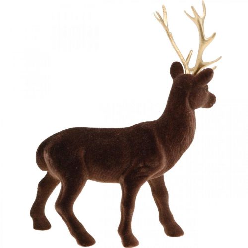 Product Decorative deer standing brown gold reindeer Christmas decoration 27cm