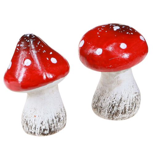 Floristik24 Decorative mushrooms toadstools made of ceramic red, white H5cm 6 pcs