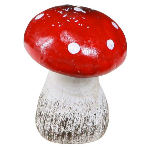 Product Decorative mushrooms toadstools made of ceramic red, white H5cm 6 pcs