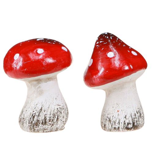 Product Decorative mushrooms toadstools made of ceramic red, white H5cm 6 pcs