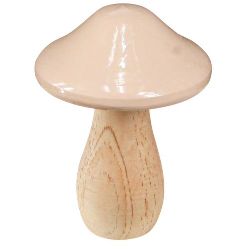 Product Decorative mushrooms made of wood brown beige orange Ø7.5cm H10cm 3 pcs