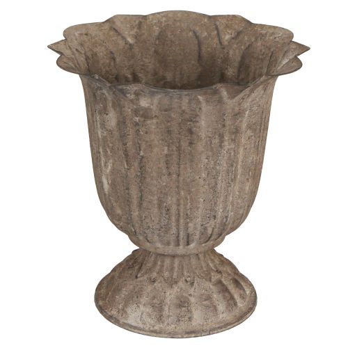 Product Decorative trophy antique look plant pot grey brown Ø15cm H16cm