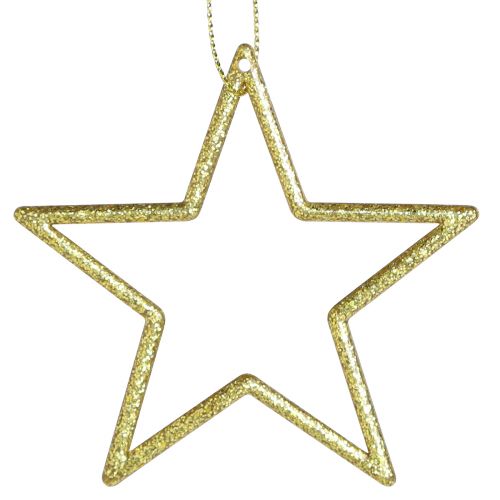 Product Decorative Stars Christmas Tree Decorations Gold Glitter 7.5cm 40 pcs