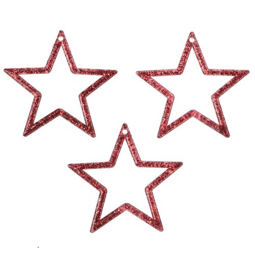 Floristik24 Decoration Stars Red Glitter Small Christmas Stars 4.5cm 120 pcs