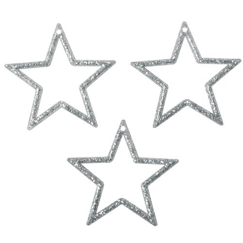 Decorative Stars Silver Glitter Christmas Stars 4.5cm 120 pcs