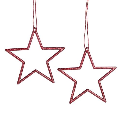 Floristik24 Decorative stars Christmas stars for hanging red 7.5cm 40 pcs