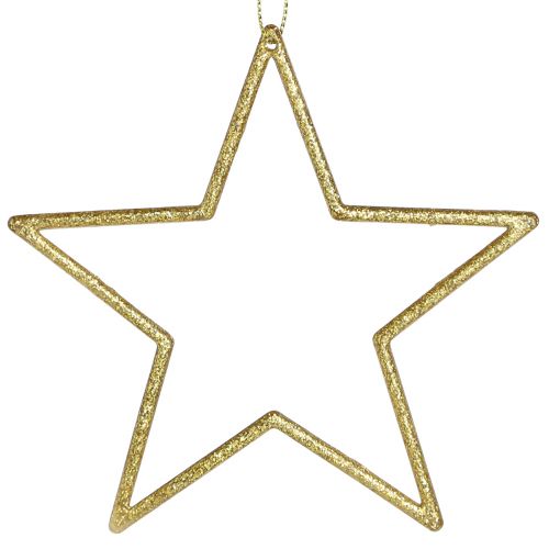 Product Decorative stars for hanging tree decoration gold Ø12cm 12 pcs