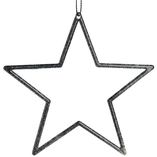 Product Decorative stars for hanging tree decoration black Ø12cm 12 pcs