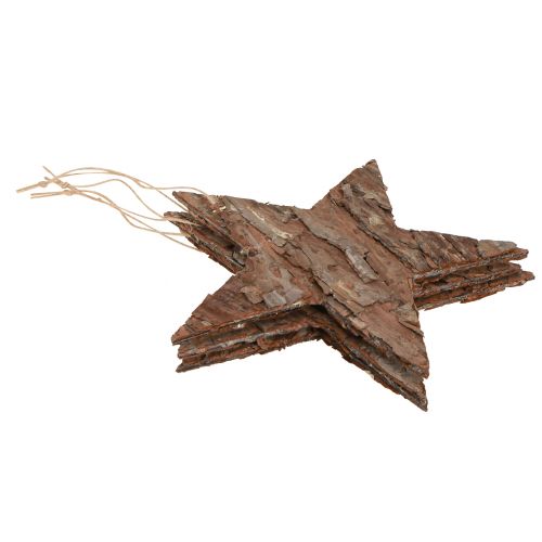 Product Decorative stars for hanging made of pine bark Pine stars 20cm 3 pcs