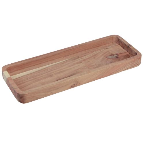 Decorative tray oblong acacia wood wooden tray natural 40×15cm