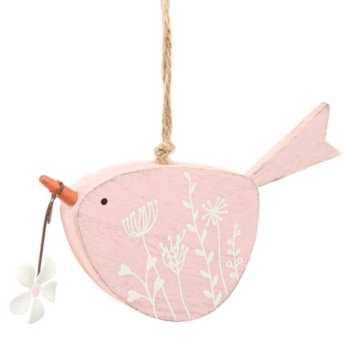 Floristik24 Decorative bird spring decoration hanging decoration wood pink 15×8.5cm