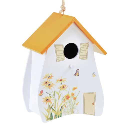 Decorative Birdhouse for Hanging White Yellow Summer H21cm 2pcs