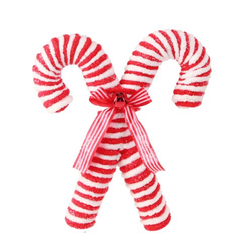 Product Decorative candy canes for hanging Christmas tree decorations red and white 28 cm