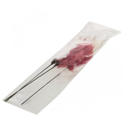 Product Decorative feathers on the stick bird feathers white/cream/dusky pink 3 pieces