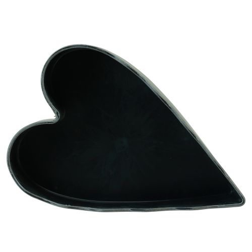 Product Decorative heart bowl plastic anthracite 21×14.5×5.5cm