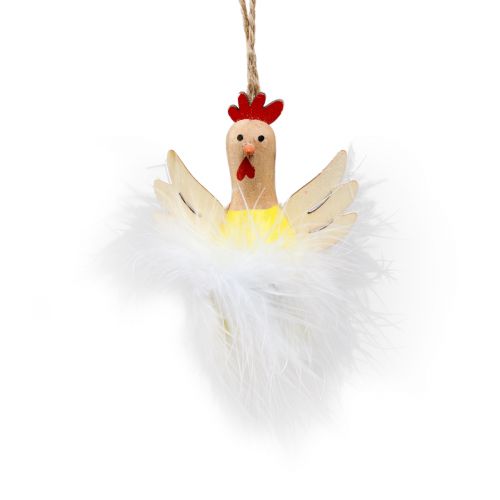 Product Decoration chickens Easter decoration for hanging wooden decoration H8cm 6pcs