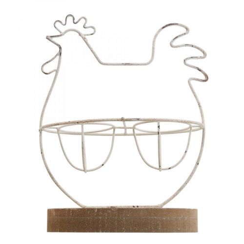 Product Deco chicken table decoration Easter egg stand metal 16x8.5x20cm