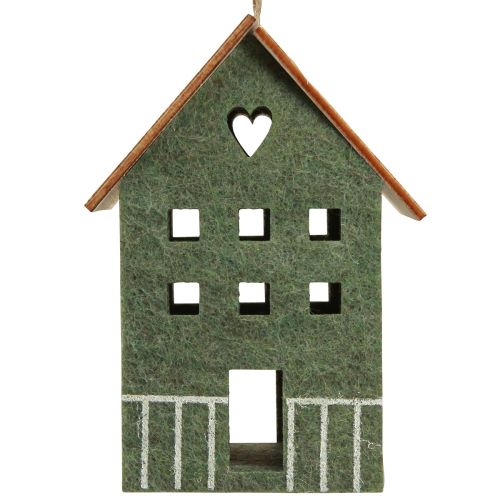 Product Decorative Hanging Felt Decoration House Green Natural 6cmx8cmx11cm 4 Pcs