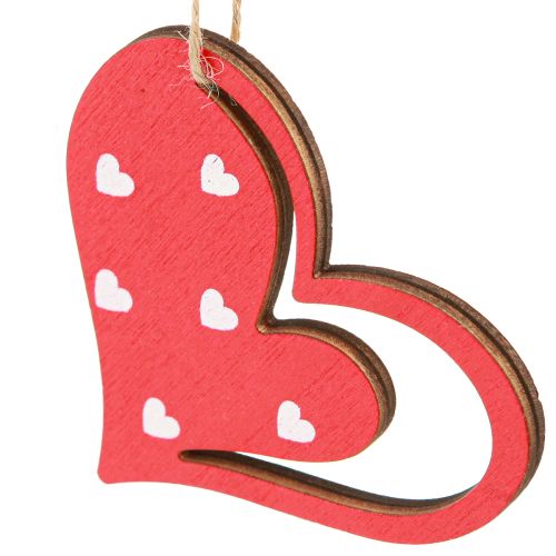 Product Decorative Hanging Heart Decoration for Mother&#39;s Day Red White 7.5cm 12 Pcs