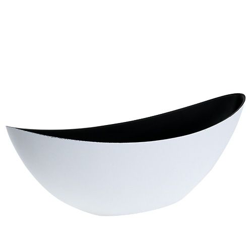 Floristik24 Decorative bowl plastic white 38.5cm x 12.5cm H13cm