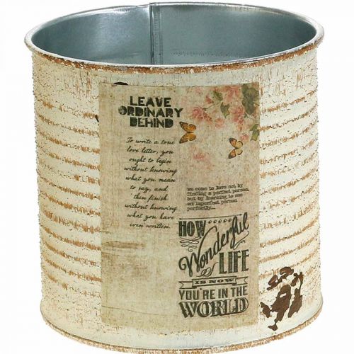 Product Planter Cream Metal Shabby Chic Ø11cm H10.5cm