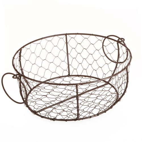 Product Wire Basket Bowl with Handle Brown Ø35/30/25cm Set of 3