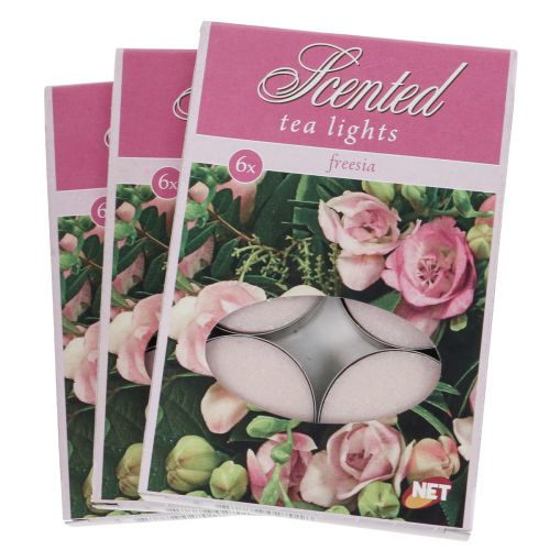 Product Scented candles freesia, tealight scent, room scented candle Ø3.5cm H1.5cm 18 pieces