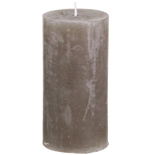 Solid coloured candles brown pillar candles 50×100mm 4 pcs