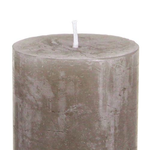 Product Solid coloured candles brown pillar candles 50×100mm 4 pcs