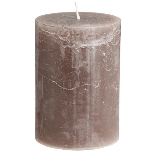 Floristik24 Solid coloured candles brown pillar candles 85×120mm 2 pcs