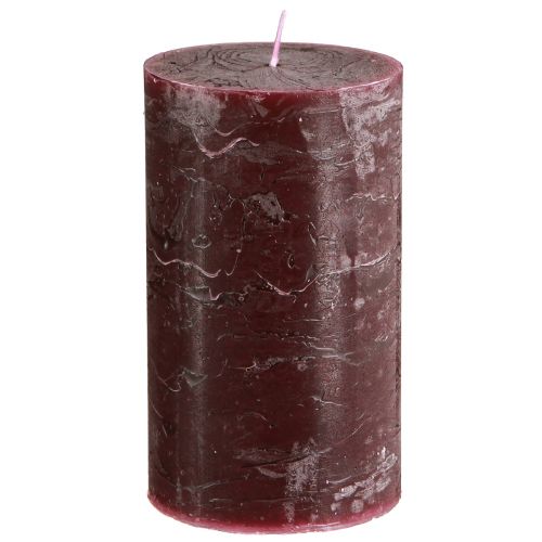 Floristik24 Solid coloured candles Burgundy pillar candles 70×120mm 4 pcs