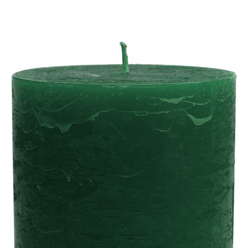 Product Solid-colored candles dark green 85x120mm 2 pcs