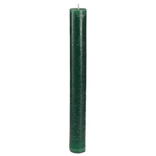 Solid coloured candles dark green taper candles 34x300mm 4 pcs