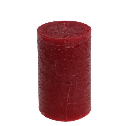 Solid colored candles dark red 85x150mm 2pcs