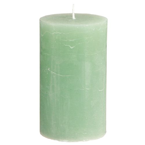 Floristik24 Solid coloured candles green jade pillar candles 70×120mm 4 pcs