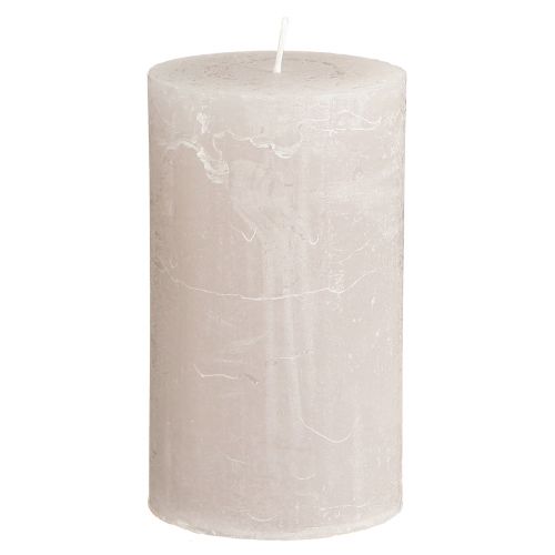 Floristik24 Solid coloured candles light grey pillar candles 70×120mm 4 pcs