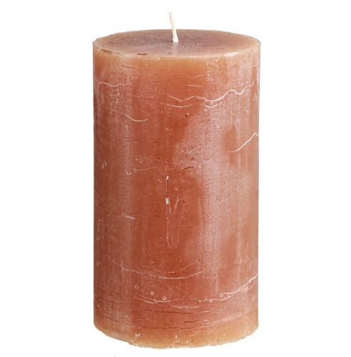 Solid coloured candles caramel pillar candles 70×120mm 4 pcs