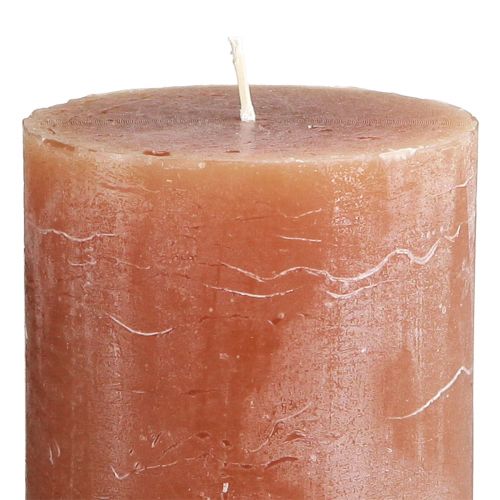 Product Solid coloured candles caramel pillar candles 70×120mm 4 pcs