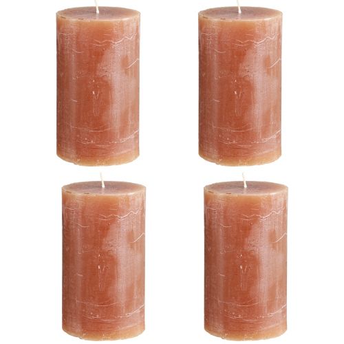 Product Solid coloured candles caramel pillar candles 70×120mm 4 pcs