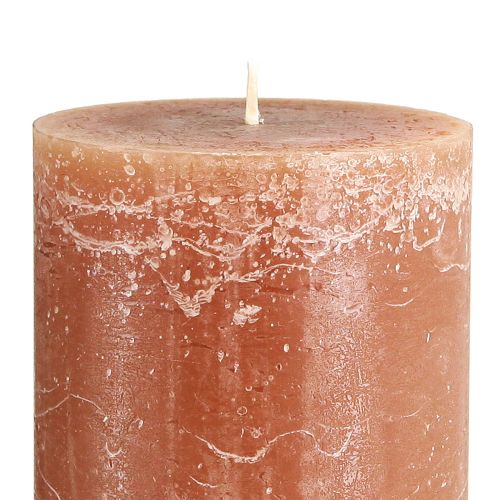 Product Solid coloured candles caramel pillar candles 85×200mm 2 pcs