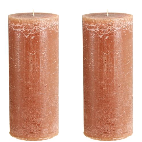 Product Solid coloured candles caramel pillar candles 85×200mm 2 pcs