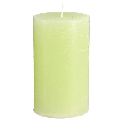 Solid coloured candles lime green​​​​​​​ pillar candles 70×120mm 4 pcs