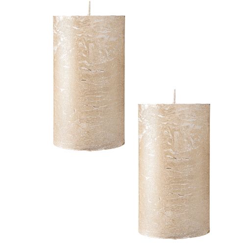 Product Solid colored candles platinum 85x150mm 2pcs