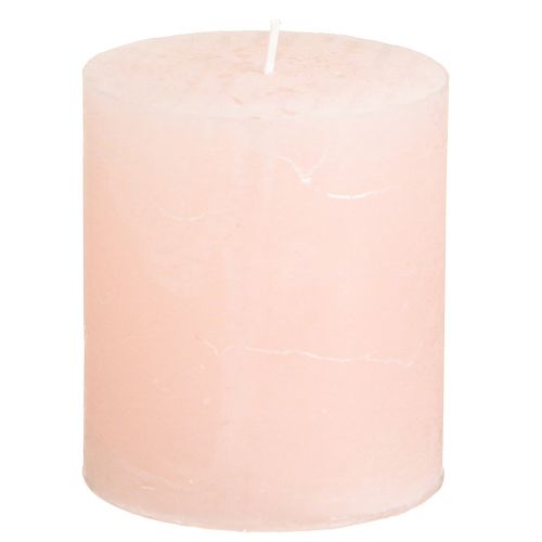 Floristik24 Solid Colored Candles Pink Pillar Candles Light Pink 70×80mm 4 Pcs