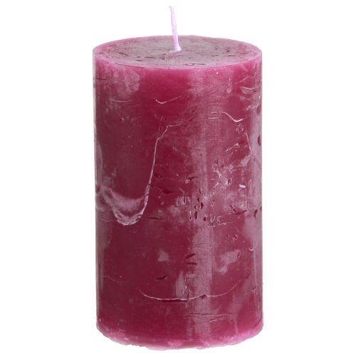 Product Solid coloured candles pillar candles Berry 60x100mm 4 pcs