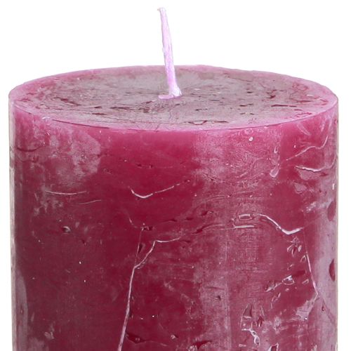 Product Solid coloured candles pillar candles Berry 60x100mm 4 pcs