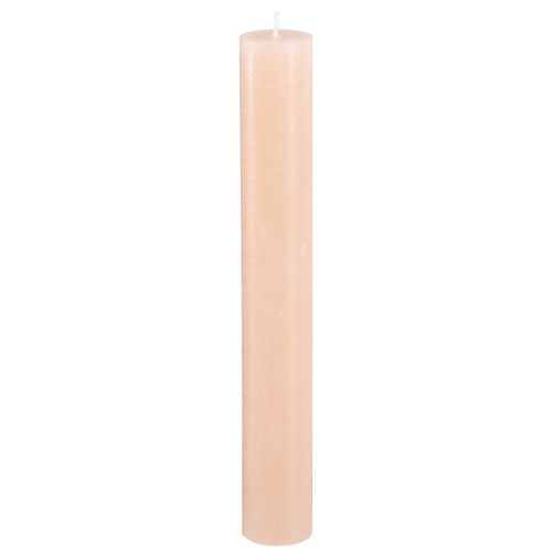 Floristik24 Solid coloured candles table candles apricot 34x240mm 4 pcs