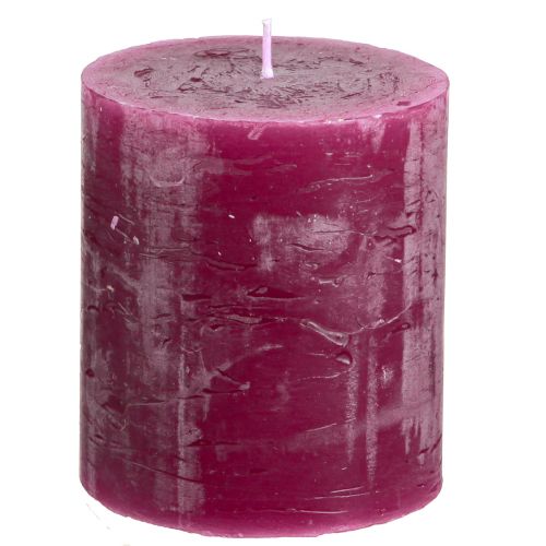 Floristik24 Solid coloured candles Berry pillar candles purple 70×80mm 4 pcs