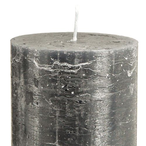 Product Solid coloured pillar candles in anthracite 85x200mm 2 pcs