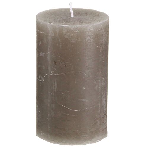 Floristik24 Solid coloured pillar candles brown candles 60x100mm 4 pcs